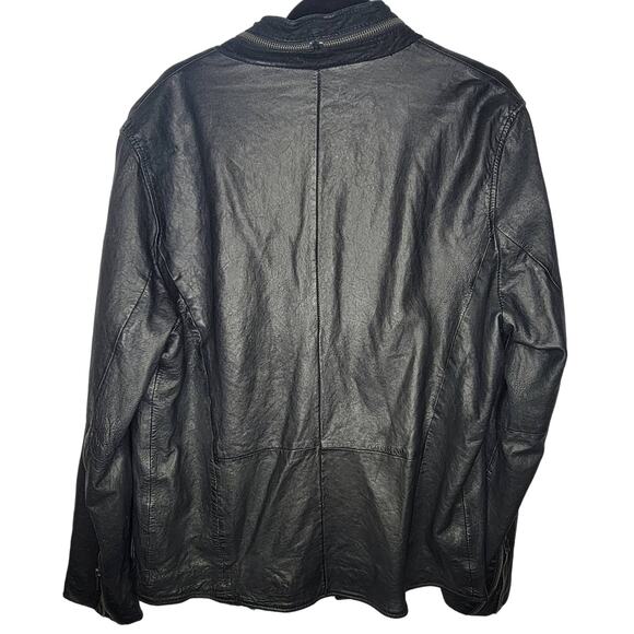 MAURITIUS LEATHER MEN'S GOEFF LAMB LEATHER ZIP-FRONT TRUCKER JACKET - Picture 4 of 16